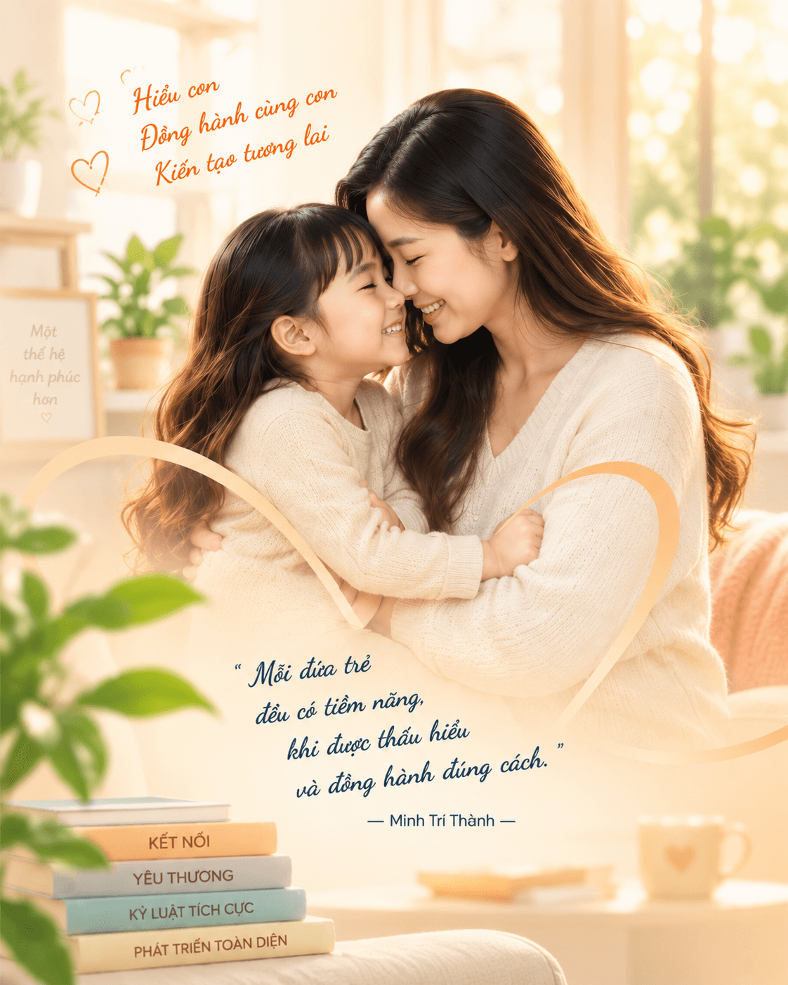 Mẹ ôm con gái — Hiểu con, đồng hành cùng con, kiến tạo tương lai
